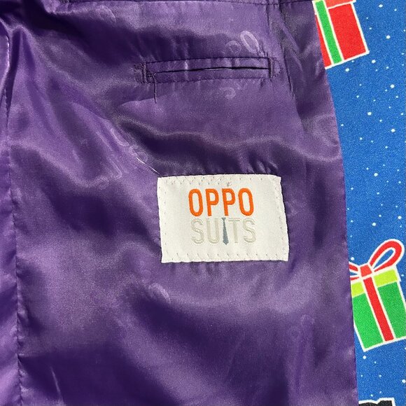OPPO Suits Christmas Santa Jacket Suit Blazer, Pants and Tie (44) - Picture 4 of 12